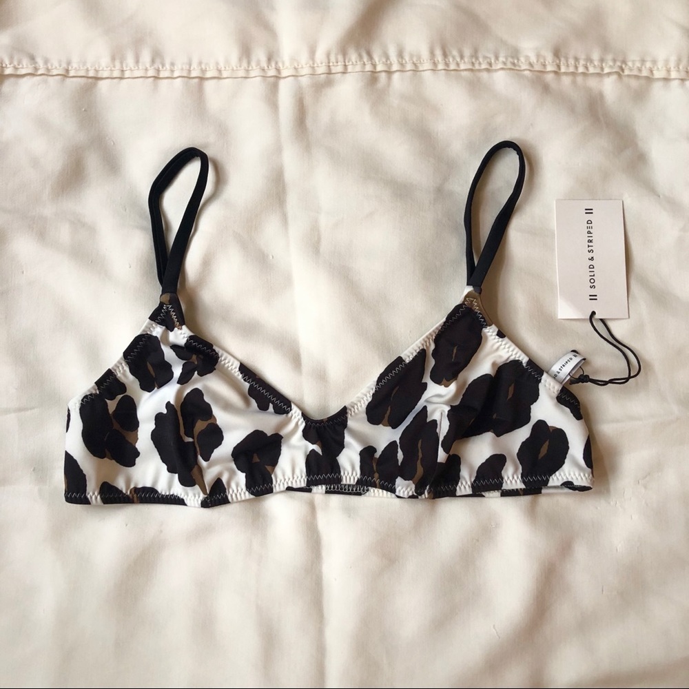 Solid & Striped Rachel Leopard Bralette Bikini Top